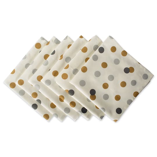 Metallic Confetti Napkin, 6ct. By Dii in Metallic Silver/Gold Dots | 20" x 20" | Michaels®